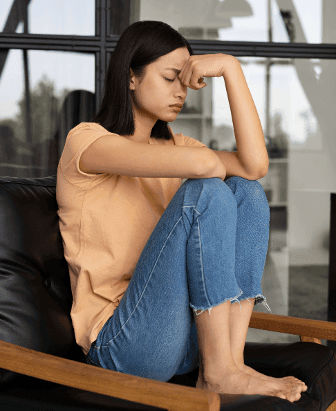 A person feeling distressed