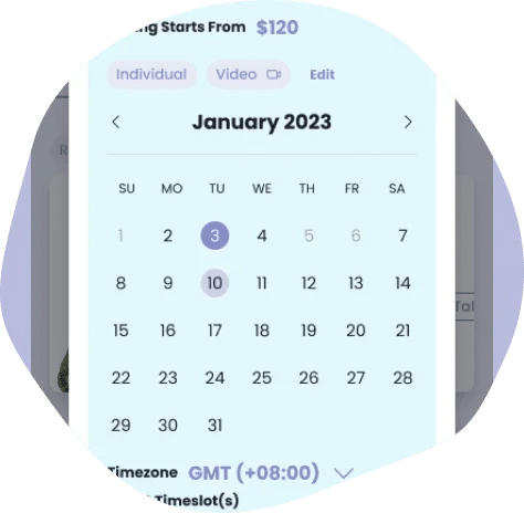 Online counsellors in the UK - calendar