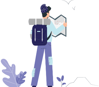 Psychologists in London - Person with a shoulder bag looking at a map.