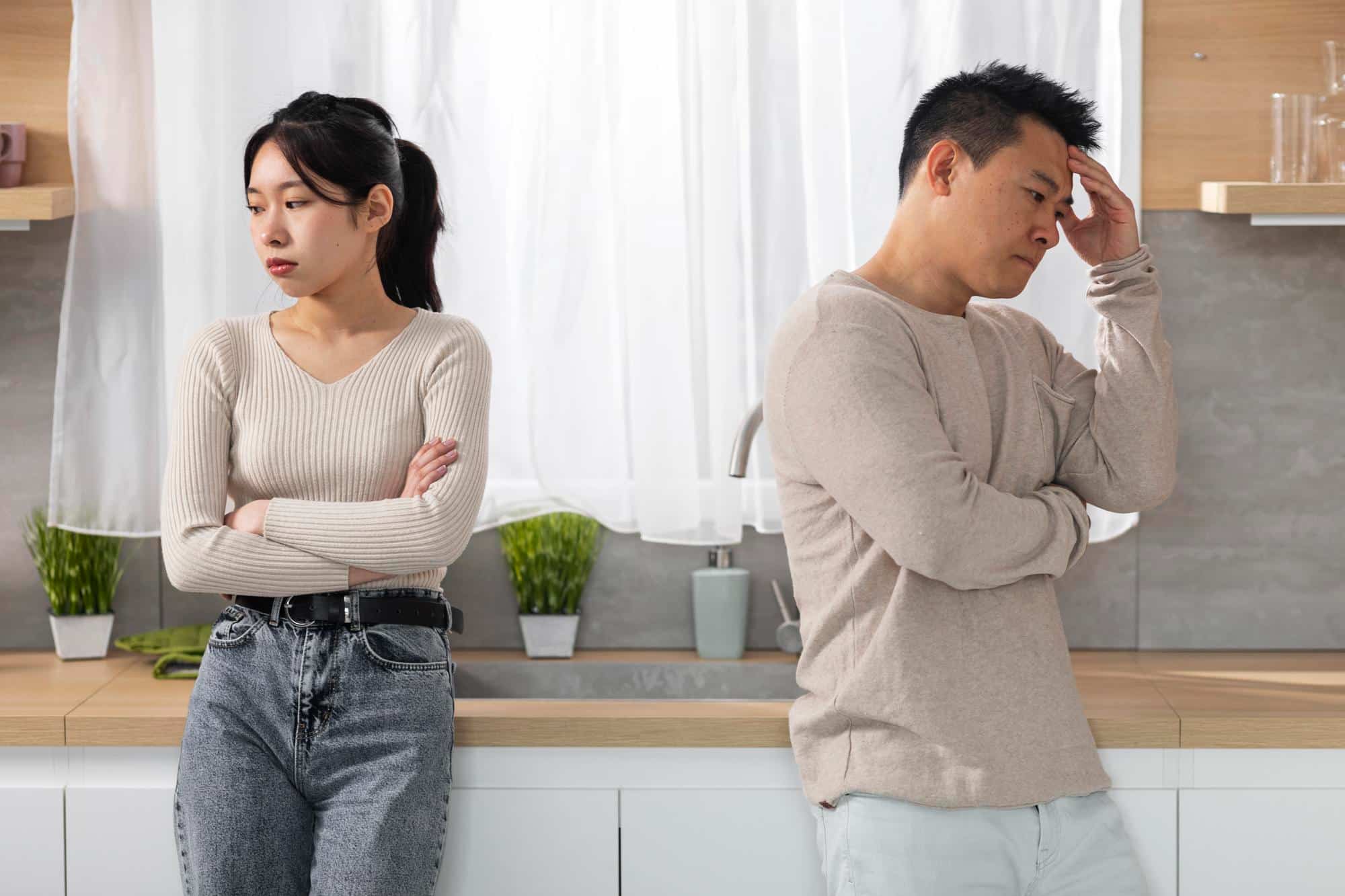 A couple experiencing conflict in a romantic relationship.