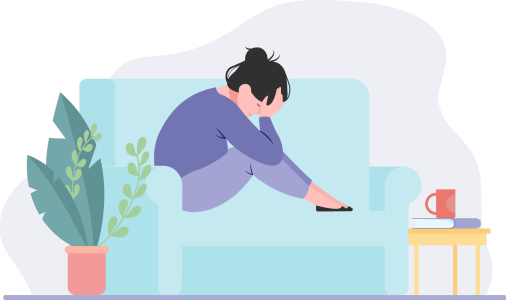 Depressed woman - no bg